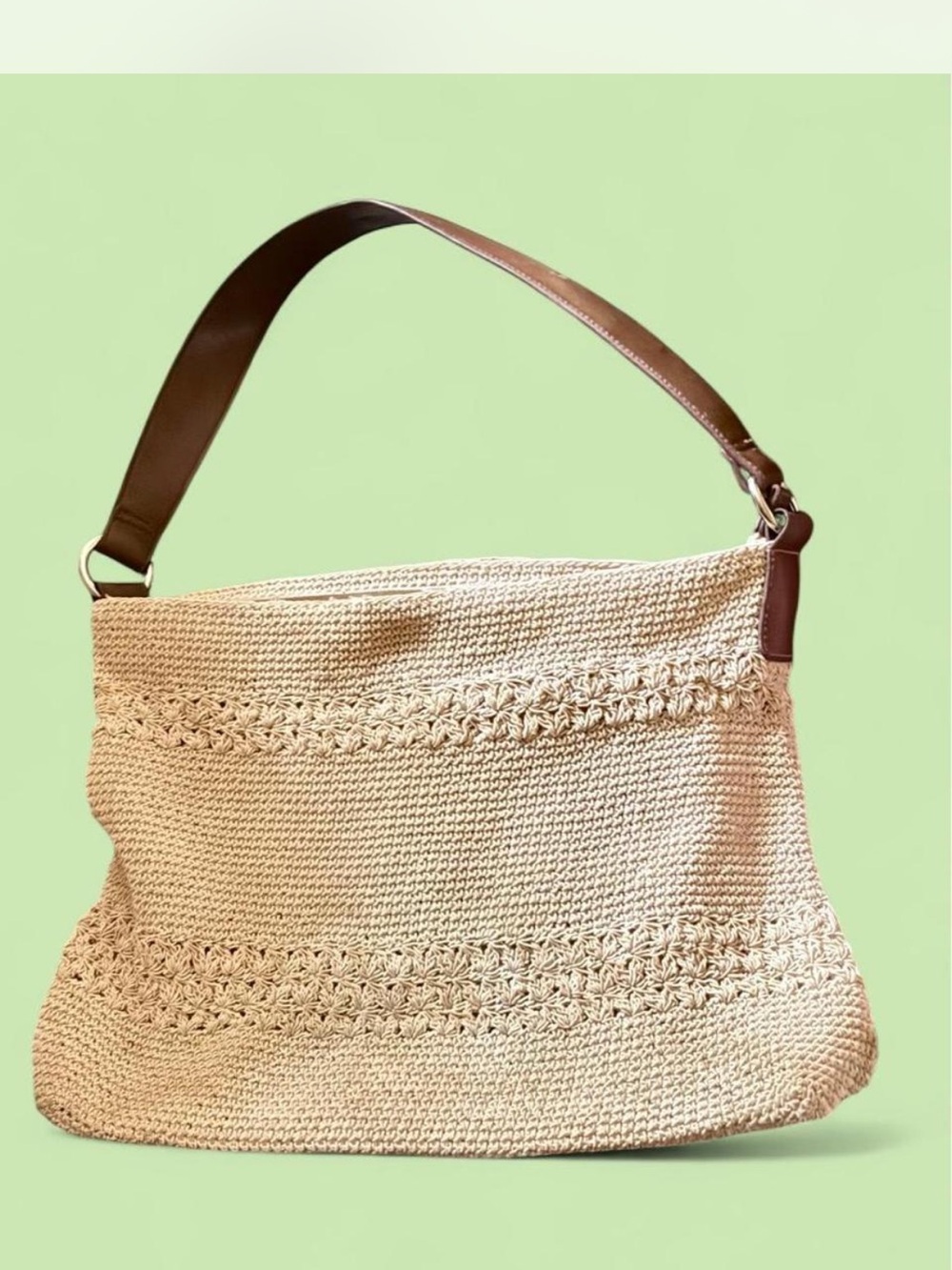 Women’s Cream Intricately Woven Shoulder Bag
